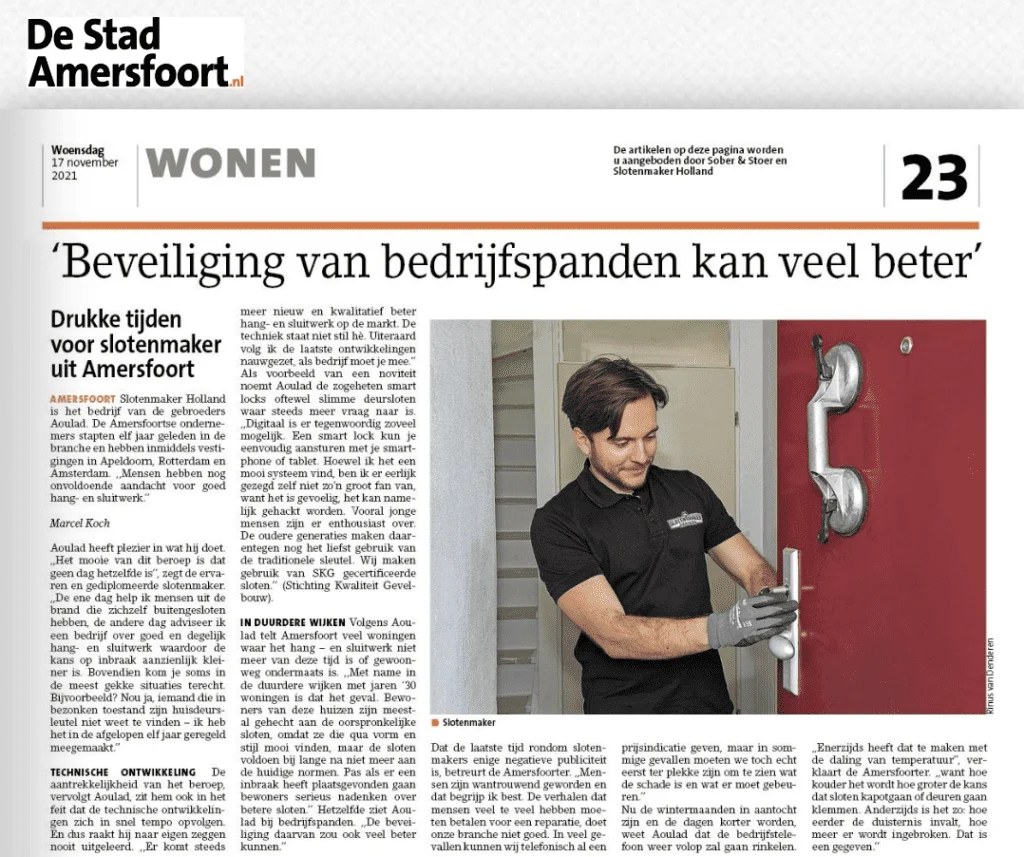 Artikel in de krant